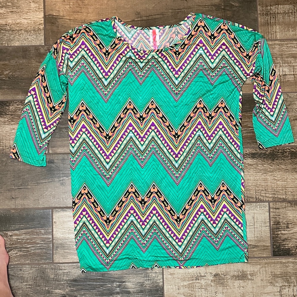 Vibrant Zigzag Patterned Top